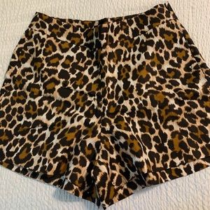 J crew leopard linen shorts size 14 NWT